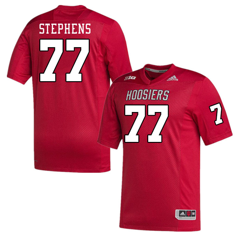 Men #77 Tyler Stephens Indiana Hoosiers College Football Jerseys Stitched-Crimson